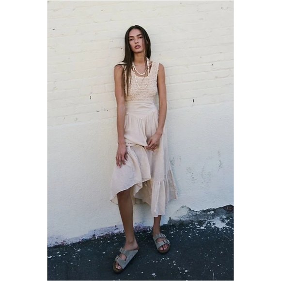 Free People Exotic Escape Convertible Maxi Dress Semolina Nwt - Picture 4 of 12